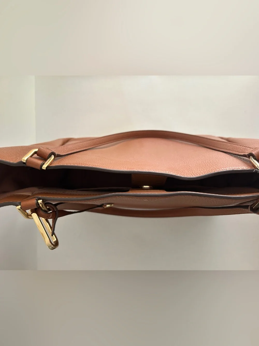 kate spade Brown Pebbled Leather Tote with Gold Hardware